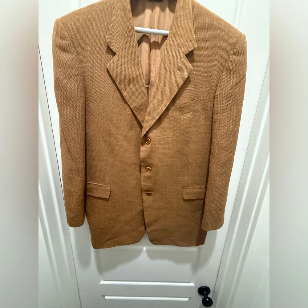 Pal Zileri. Rare Custom Lightweight Wool Blazer. Orange/Brown. Size 46.